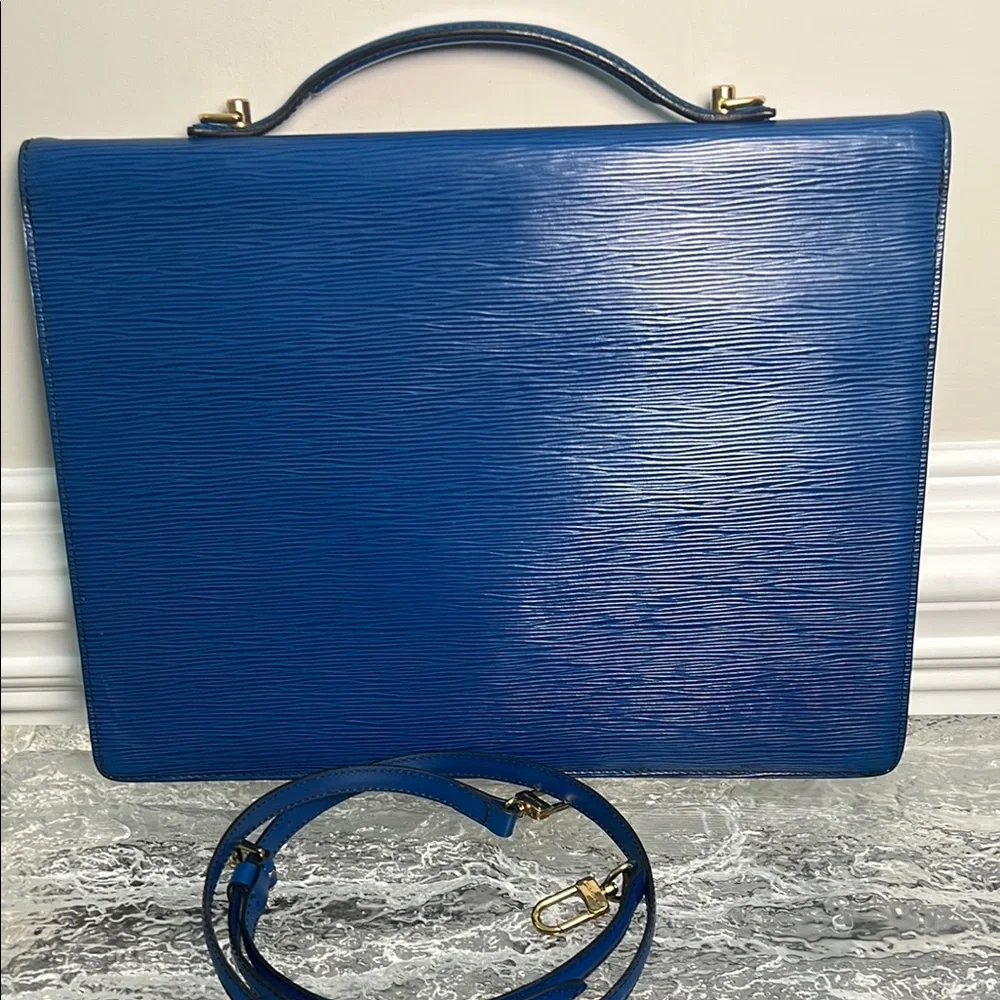 Authentic Louis Vuitton Blue Laptop Bag or Briefcase